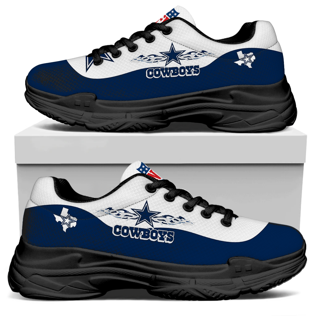 Women's Dallas Cowboys Edition Chunky Sneakers With Line 006